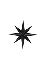 House Doctor stjerne Stretch sort 24,5 cm - Fransenhome